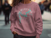 Lake Allatoona Georgia compass design on rose pink sweatshirt