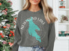 Crewneck sweatshirt with Newfound Lake map and compass graphic.