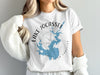 White t-shirt with Lake Jocassee South Carolina map and compass design.