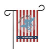 Garden flag with red and white stripes, Squam Lake map, and "The Smith Family."