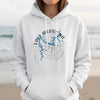 White hoodie with "Lake Allatoona Georgia" text and compass graphic.