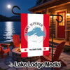 Garden flag with Lake Superior map, Canadian flag colors, and "The Smith Family".