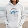 White hoodie with "Big Bear Lake California" text and lake graphic.
