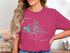 Saguarro Lake Arizona compass rose graphic on a pink t-shirt.