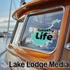 Sticker on boat window reads "Timothy Life" with a teal lake outline.