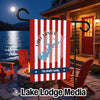 Garden flag with Lake Lanier map on red and white stripes, "The Smith Family."