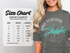 Size chart for Comfort Colors 1717 heavyweight adult tee showing shoulder, width, and length measurements.