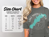 Size chart for Comfort Colors 1717 heavyweight adult tee with measurements in inches.