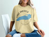 T-shirt with "Lake America The United States of America" graphic and blue lake outline.