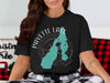 Black t-shirt with Payette Lake Idaho graphic and compass design.