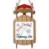 Sled ornament with "Merry Christmas from Chickamauga Lake" text and lake outline.