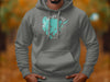 Big Sandy Lake Minnesota map graphic on a grey hoodie chest.