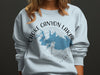 Light blue sweatshirt with Choke Canyon Lake map, compass, and Texas text.