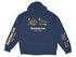 Navy hoodie with Chautauqua Lake New York graphic and nautical elements.