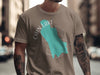 Tan t-shirt with teal Cain Lake outline and Washington state text.