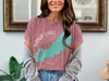 Sand Lake graphic on a rose pink t-shirt with compass and Ontario text.