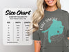 Comfort Colors 1717 heavyweight adult tee size chart with measurements.