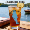 Glass of iced tea with a blue lake outline and "PENN" text.