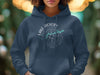Navy blue hoodie with "Lake Hickory North Carolina" and compass graphic.