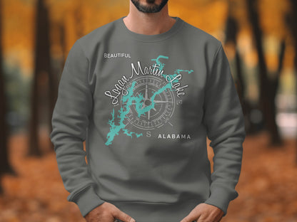 Logan Martin Lake Map Design T-Shirt or Sweatshirt