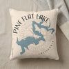 Pine Flat Lake California map design on a cream textured pillow.