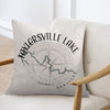 Cushion with Taylorsville Lake Kentucky map design and compass rose.