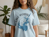 Light blue t-shirt with Lake Jocassee and South Carolina map design.