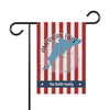 Garden flag with red and white stripes, "American Lake Washington," and "The Smith Family".