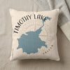 Timothy Lake Oregon map pillow with compass rose design.
