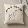Melton Hill Lake Tennessee map design on a cream pillow with a compass rose.