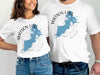 White t-shirts featuring a blue map of Watson Lake, Arizona, and compass design.