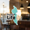 Turquoise outline sticker with "Dunmore Life" text and Lake Lodge Media LLC copyright.