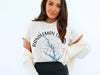 White t-shirt with Randleman Lake & compass design, "NORTH CAROLINA" text.