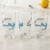 Three clear glasses with "Lake Spivey Georgia" text and blue map graphic.