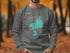 Gray sweatshirt with a map of Big Chapman Lake, Indiana, and compass.