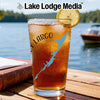 Glass with iced tea, lemon slice, and "Largo Florida" map design.