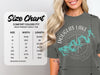 Size chart for Comfort Colors 1717 heavyweight adult tee in inches.