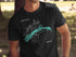 Black t-shirt with Buckeye Lake map and compass design.