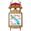 Sled ornament with "Merry Christmas From Waurika Lake" text and lake outline.
