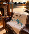 Textile featuring a compass rose, map of Weiss Lake, and "ALABAMA".