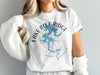 White t-shirt with "Lake Blue Ridge Georgia" text and a compass design.