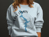 Light blue sweatshirt with Lake Lyman South Carolina map and compass design.