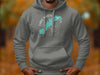 Lake Marble Falls Texas map graphic with compass on grey hoodie.