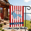 Marco Island, Florida flag with red and white stripes, a blue map, and "The Smith Family".