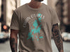 Brown t-shirt with Chain O'Lakes Illinois map and compass graphic.