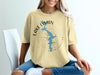 Yellow t-shirt with Lake Lyman South Carolina map and compass design.