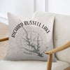 Pillow with Richard Russell Lake map and compass design in Georgia.