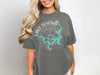 Grey t-shirt with Lake Texoma Texas compass and map graphic.