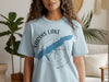 Light blue t-shirt with Sardis Lake graphic and compass, Mississippi text.
