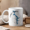 White mug with Lake Lyman map design and compass, reading "Lake Lyman South Carolina".
